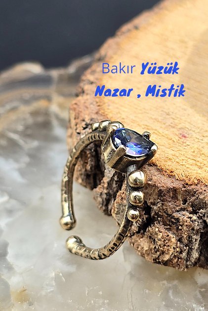Copper Ring with Mystic Crystal Adjustable Elegant Antique Trend Fashion (Gift, Daily, Special Occasions