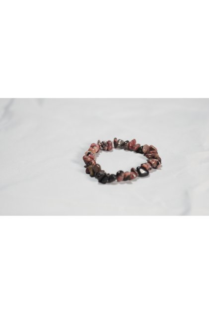 Zodiac Bracelet - Cancer Zodiac Sign - Rhodonite Natural Stone - (Shipped with a Cloth Bag)