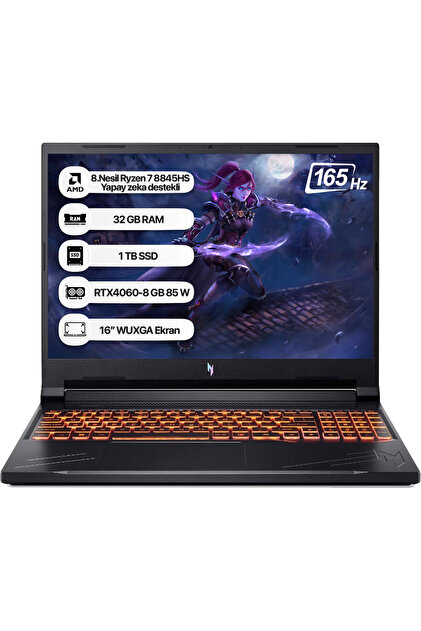 ACER Nitro V16 Nh.qruey.005-32 R7 8845hs 32gb 1tb Ssd Rtx4060 Dos