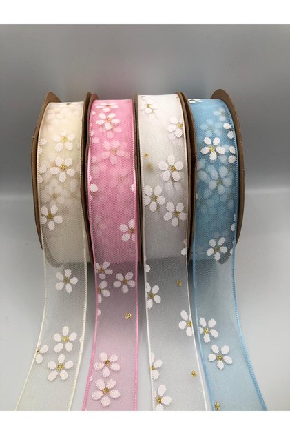 4 Pack Organized Ribbon Decorative Patterned 40 Meters 25 mm