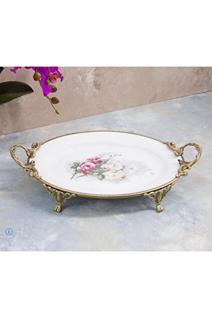 Limoges Panız Miniature Antique Oval Sunum Servis Tabağı 28x43 Cm