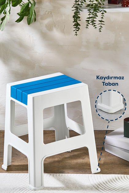 Plastik Büyük Tabure Mavi