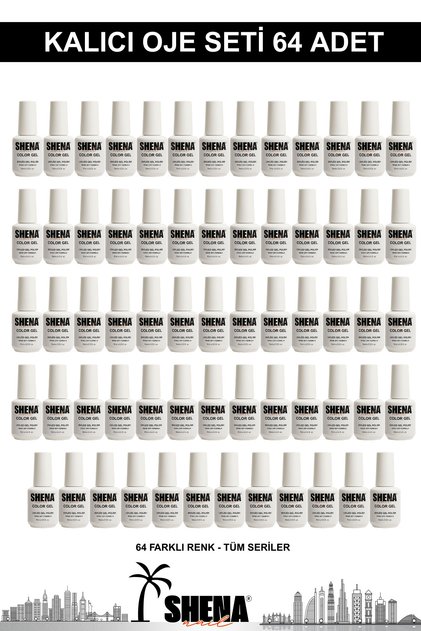 Shena® Kalıcı Oje Seti 64 Adet 15 ml - From Dubai- Profesyonel Salon Seti