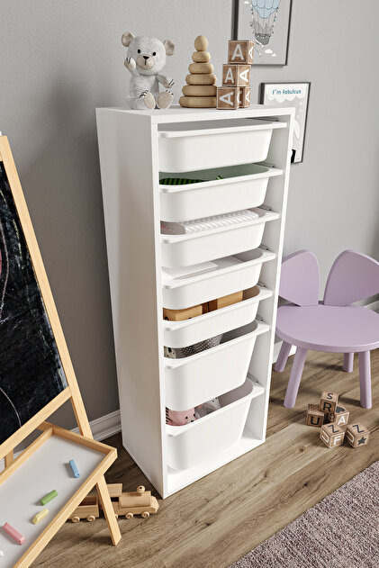 白/白が可愛い『E-PL7』と『BCL-0980』セット シャッター回数4381 Baby Darling %100 MDF - XL Mono 7 Sepetli Oyuncak Dolabı - Fiyatı