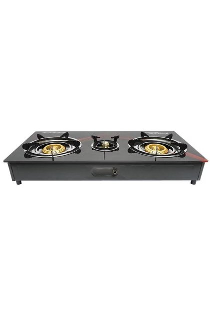 Aragaz Portabil Macvi® GPL cu 3 Arzatoare, Sticla Securizata, Aprindere Quartz, Compact, sigura