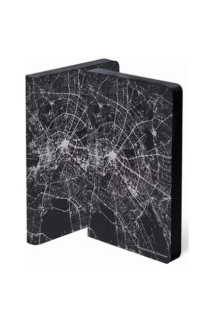Gray Dotted Notebook Night Light Over Berlin Silver (A5 Premium Paper - 176 Pages)