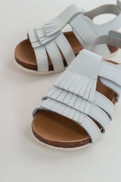 Girl's White Leather Orthopedic Supported Children's Sandals