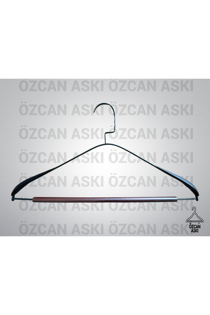 3 Pieces Wide Shoulder Metal Hanger with Wooden Detail