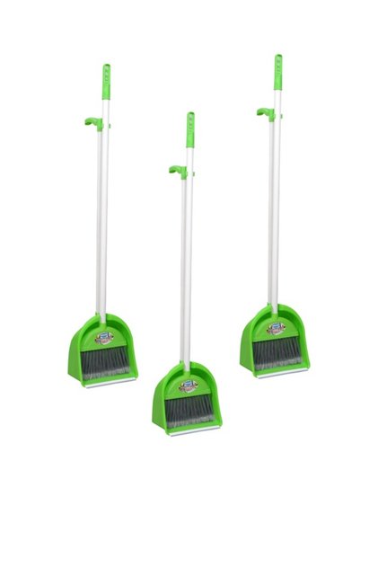 3 Pcs Dynamic Handle Brush Dustpan Green Pyramid Cabin Dustpan Brush