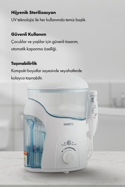 Aile Boyu Ağız Duşu - 10 Kademe Atış Gücü, Uv Sterilizasyon, Diş Taşı Engelleme