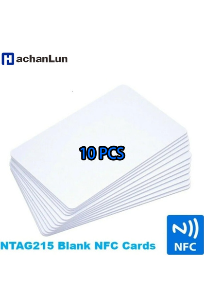 10 قطع من البطاقات القياسية، 10 قطع من بطاقات NFC الفارغة NTAG215، علامات PVC NFC215 13.56 ميجا هرتز TagMo مقاومة للماء بتقنية RFID NFC