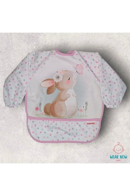 Baby Rabbit Patterned Waterproof Long Sleeve Food and Activity Bib