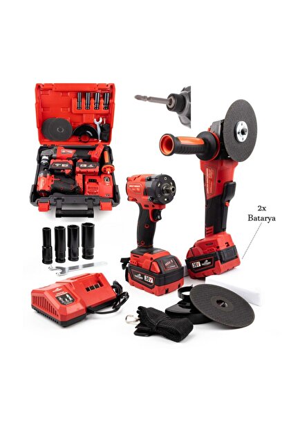 BRANZEG İkili Şarjlı Matkap Seti Spral Torklu Somun Sıkma Vidalama