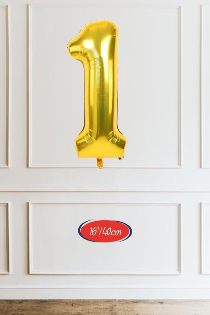 1 Year Old Gold Balloon 16 Inch Gold Number Balloon