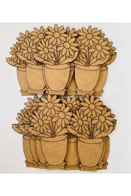 Wooden Coloring Game – Set of 20 Vase Figures | Paint Yourself | For School and Workshop Activities