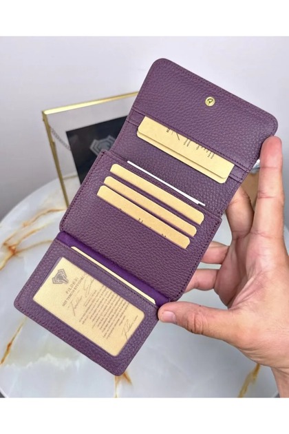 Genuine Leather Multi-Compartment Zippered Wallet with Coin Compartment 2098