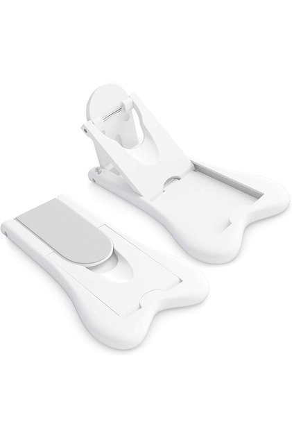 Set 2 incuietoare de siguranta, pentru usi glisante, din plastic, 7.1x4.6 cm, alb