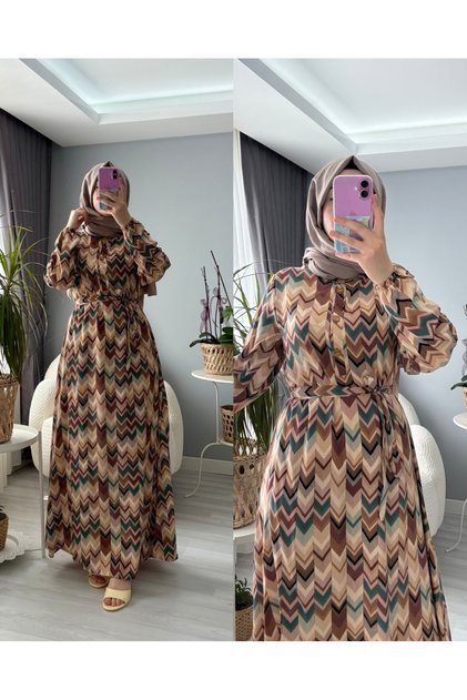 MODEST VISCOSE FULL-LENGTH DRESS