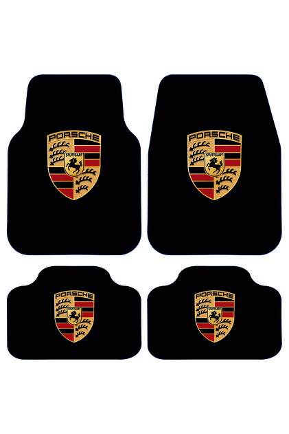 Porsche Desenli Oto Paspas Leke Tutmaz Dekoratif Araç Paspası