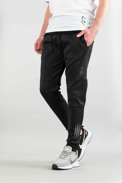 Men's Black Sweatpants Elastic Waist Outdoor Sweatpants with Side Hidden Pockets
