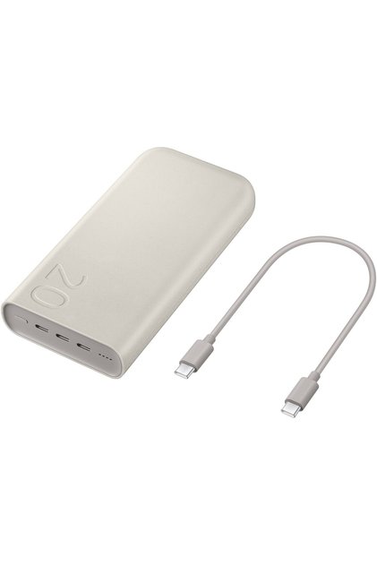 Εξωτερική μπαταρία Samsung, Υπερταχεία φόρτιση (45 W), 20000 mAh, 3 θύρες USB Type-C, Μπεζ