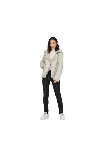 15304775 Cross Zippered Suede Jacket with Thread