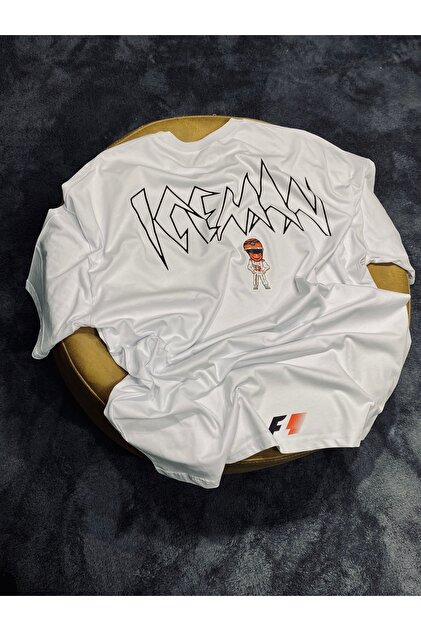 F1 Kimi Räikkönen 100% Cotton Relax Fit Crew Neck White Tshirt