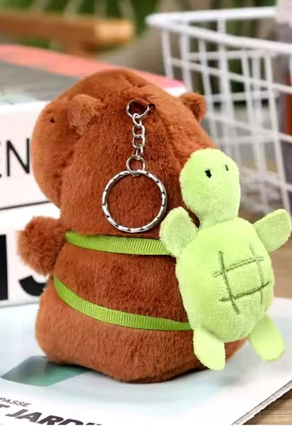 Capybara Plush Keychain Turtle
