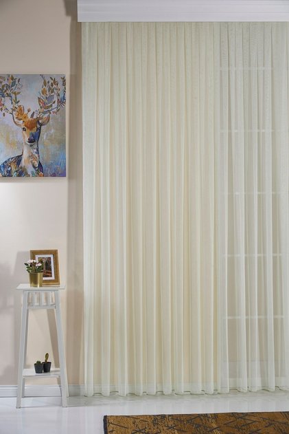 Iron-Free Non-Wrinkle Living Room Kitchen Entrance Children's Room 1/2.5 Pleated Light Water Green Tulle Curtain Emma