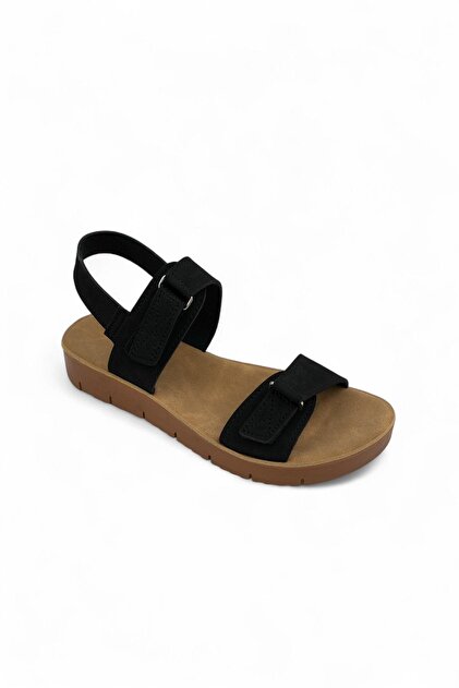 Orthopedix Comfortable Women's Velcro Sandals Qr25202 Black