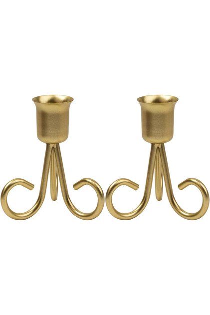 Golden Simple Candlestick Taper Candle Holder (2 Pcs)