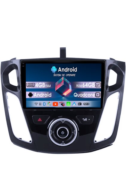 Navigație dedicată Ford Focus 3 2012-2018, 4gb Ram 64gb Rom, Quad Core, Ecran 9" 1k, Android 14