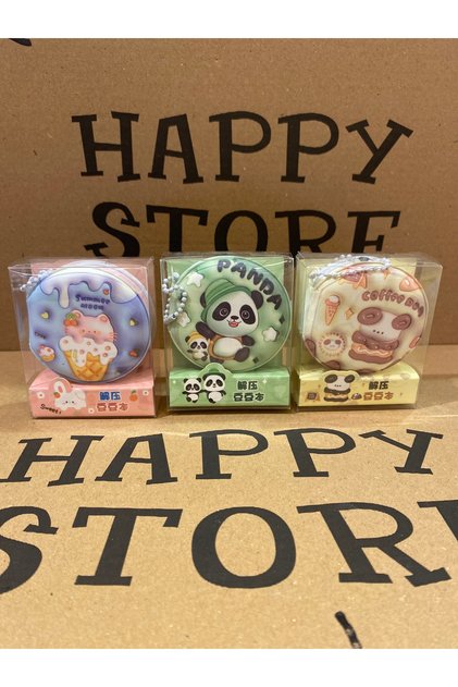 Hamburger panda ve dondurma squishy not defteri