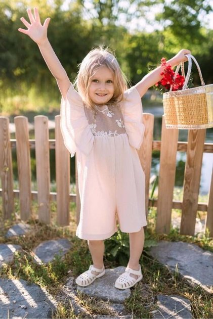 Lace Detailed Muslin Jumpsuit