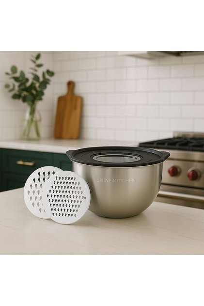 Grater Mixing Bowl 3 Chambers Total 9 Pieces (Mat)