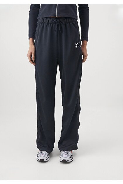 Nike Air Mid-Rise Breakaway Trousers Kenarları Çıtçıtlı Siyah
