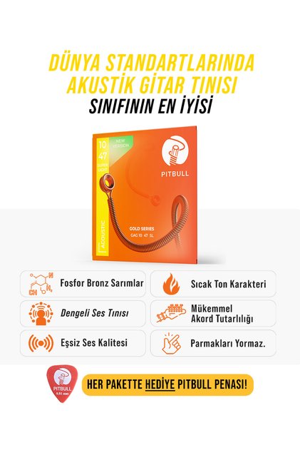 Zlatne serije žica za akustičnu gitaru GAG 10-47 SL super lagani fosfor bronz