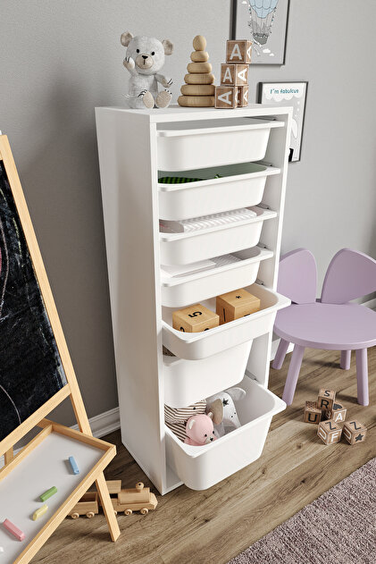 Baby Darling %100 MDF - XL Mono 7 Sepetli Oyuncak Dolabı - Fiyatı