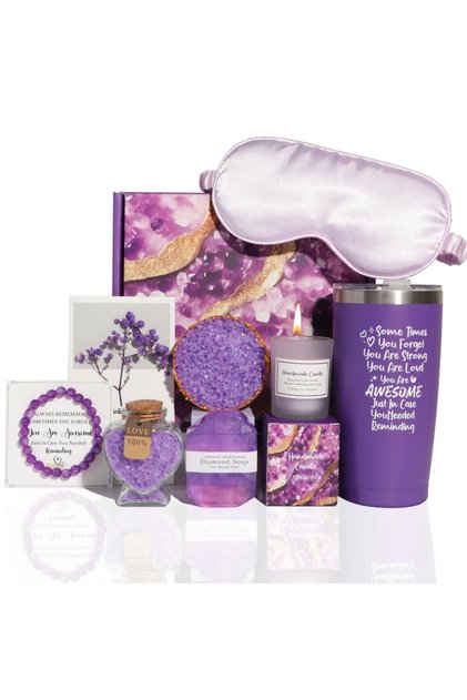 Set cadou pentru femei, You are Beautiful, 9 piese, mov, elegant, practic