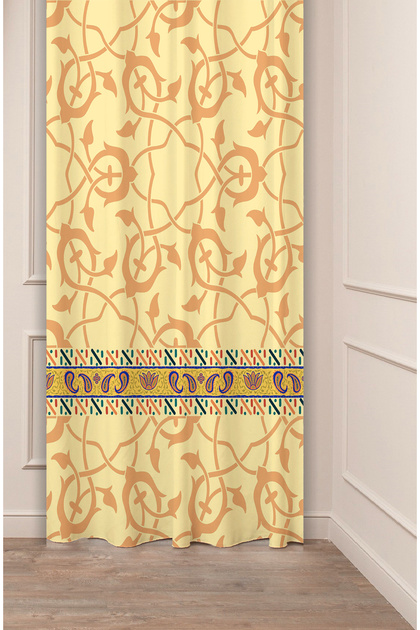 Authentic, Anatolian, Ethnic, Bohemian Patterned Special Design Digital Printed (Single Wing) Modern Stylish Background Curtain