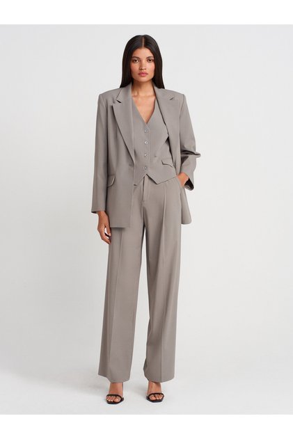 71652 High Waist Draped Trousers-Cagla