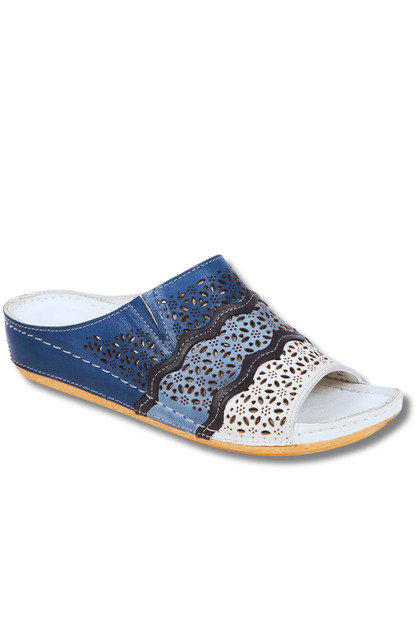 Multicolored Genuine Leather Slippers - Model Name Solina