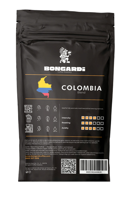Bongardi Coffee Colombia Yöresel Blend Kahve 2x200g (ÇEKİRDEK VEYA
