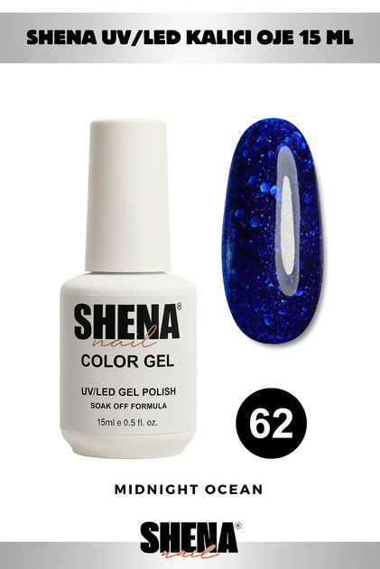 Kalıcı Oje 15 Ml - 62 Simli Lacivert - UV/LED Gel Polish ❤ From Dubai