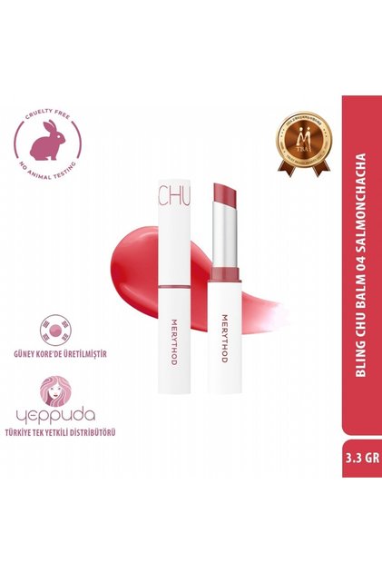 Canlı ve Dolgun Görünüm Sağlayan Renkli Dudak Balmı - Bling Chu Balm 04 Salmonchacha