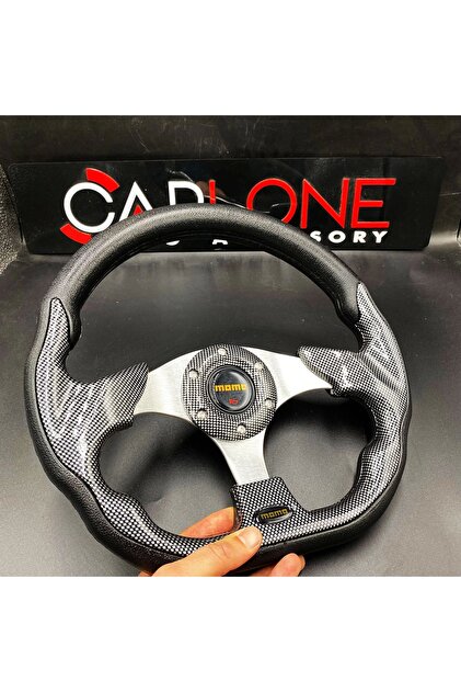 carlone Momo Spor Direksiyon 32cm Karbon-Altı Kesikli Yarış Spor