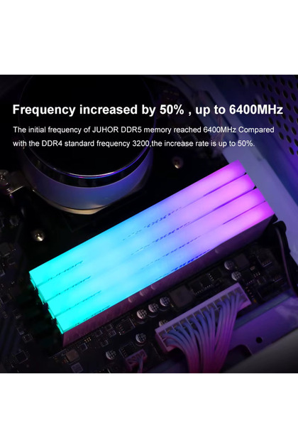 JUHOR 32GB (2x16GB) DDR5 6000MHz RGB Gaming RAM CL38, 1.25V Hynix