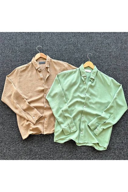 Set of 2 Crinkle Linen Shirts