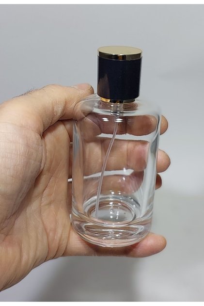 50 ADET Cam Kolay kapama Sprey Kolonya Parfüm Şişesi 100 ml - Boş Şişe polo gold model Kapaklı