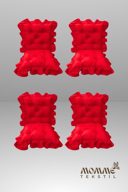 SIRTLI SAÇAKLI SANDALYE MİNDERİ 45X45 CM KIRMIZI RENK